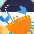 thumbnail image 6 of Baywell Baby Toddler Boys Three Pieces Swimsuit Set Swimwear Shark Bathing Suit Rash Guards with Hat UPF 50+ Orange 1-6Y, 6 of 9