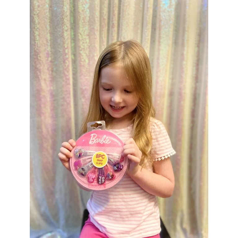 LUV HER Girls Barbie Hair Clips 8 Pieces Colorful Non Slip Hair Accessories for Kids Ages 3