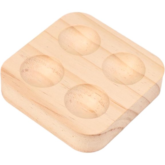 Wood Egg Holder Egg Organizer Rack Wooden Multipurpose Egg Container Egg Storage Tray for Cabinet Fridge Restaurant Tabletop, 4 grid