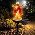 thumbnail image 4 of LOWLHOME Religious Solar Garden Stake Light, Resin Statue with Warm LED Glow for Yard Patio Lawn, Weatherproof Outdoor Memorial Decor, Garden Sculpture, Patio Lawn Decor, 4 of 6