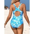 thumbnail image 4 of Sociala Tropical Print One Piece Swimsuit for Womens Modest Slimming Bathing Suit, 4 of 5