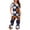 Black&1, variant on Short Sleeve Capri Pants with Pockets Fashionable 2-Piece Women's Print Summer Pajama Set S-3XL