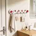 thumbnail image 3 of Heavy Duty No Drill Wall Hooks, Self Adhesive Wrought Iron Coat Rack, Rustproof Metal Entryway Organizer, Removable Wall Mounted Hangers for Coats, Hats, Towels, Keys, Mudroom Storage, White, 3 of 6