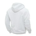 thumbnail image 3 of SWSMCLT Men's Comfy Hoodies Coats Flap Pocket Hood Long Sleeve Regular Fit Ribbed Hooded Sweatshirt Full Zip White XX-Large, 3 of 4