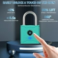 thumbnail image 2 of Yeacher T1004D Smart BT Fingerprint Padlock Rechargeable Keyless 20 Fingerprints Emergency Unlocking Easy Operation IP65 Waterproof Anti-theft Security Padlock Door Luggage Backpack Lock, 2 of 8
