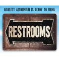 thumbnail image 3 of Metal Sign - Rest Room - Left - Durable Metal Sign - Use Indoor/Outdoor - Great Directional Restroom, Bathroom, Lavatory, and Comfort Room Sign (12" x 18"), 3 of 5