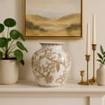 thumbnail image 3 of Decorative Bird and Vines Flower Vase for Home Decor - Ceramic Vase for Bedroom, Kitchen, and Entryway Styling - House Accent for Dining Room and Coffee Table Display - 11", Brown & White, 3 of 14
