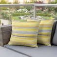 thumbnail image 4 of 2 Pack Outdoor Waterproof Throw Pillow Covers,Classic Yellow Gray Stripes Decorative Square Pillow Case Patio Pillowcases for Chair Couch Sofa 16x16in, 4 of 9