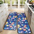 thumbnail image 4 of Kitchen Rugs Sets Of 2,Pioneer Flower Floral Print Pattern Anti Fatigue Kitchen Mat Rugs Non Slip Washable,Decorative Kitchen Floor Mats for Kitchen,Sink,Laundry,17"x47"+17"x47", 4 of 5