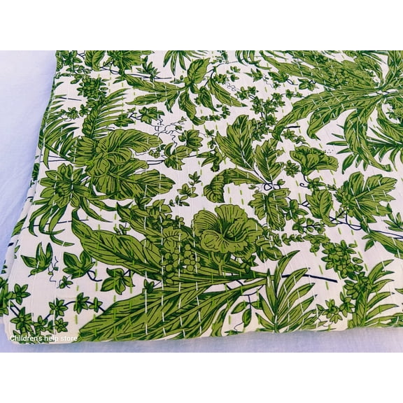 A And E Textiles House Bohemian Nature & Floral Hand Loomed Quilts, Twin - Breathable