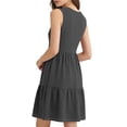 thumbnail image 6 of Danhjin Women's Summer Sundress V Neck Sleeveless Dresses Elastic Waist Ruffles Casual Loose Tank Dresses, 6 of 7