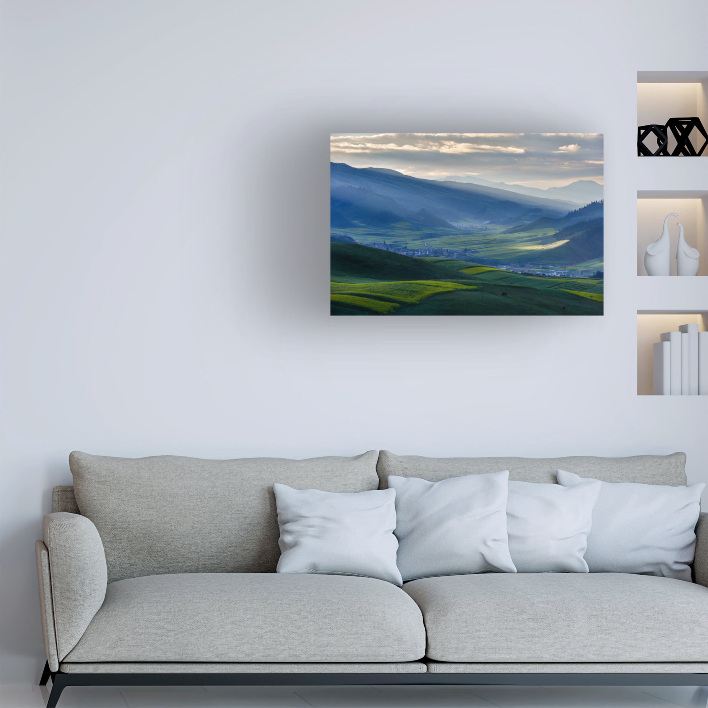 Xj Li 'aisles and clouds' Canvas Art