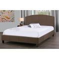 thumbnail image 1 of Cecil Beige Linen Fabric Platform Bed, 1 of 1