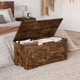 thumbnail image 2 of QinaQin Baúl de almacenamiento, baúl para juguetes de madera con tapa y bisagra de seguridad para niños y niñas, banca baúl para entrada, soporta 350 lb, ideal para sala o cuarto de juegos, 2 of 8