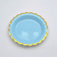thumbnail image 1 of Nvzi Juego de 50 platos desechables elegantes de color azul, platos de papel de 7 pulgadas para fiestas navideñas, platos de Navidad, artículos para reuniones familiares y suministros para catering., 1 of 5