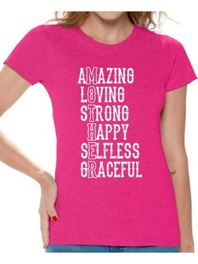 Awkward Styles Women's Mother Amazing Loving Strong Happy Graphic T-shirt Tops Mother's Day Gift