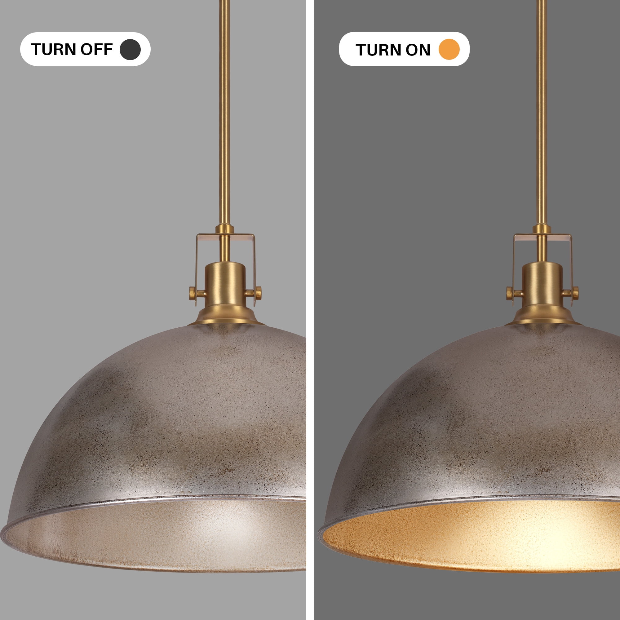 Modern Pendant Light, 18"Farmhouse Pendant Light Industrial Large Dome Antique Silver Chandelier Ceiling Hanging Lighting for Dining Room Kitchen Island Bar Hallway Entryway