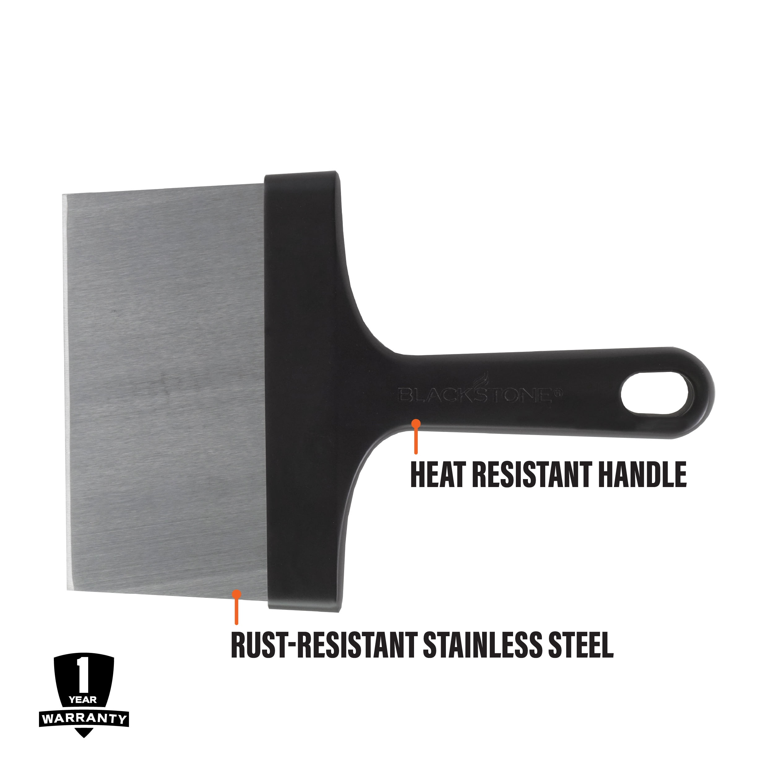 Blackstone Stainless Steel 6" Griddle Scraper with Plastic Handle