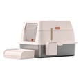 thumbnail image 2 of Stainless Steel Litter Box with Lid, Fully Enclosed Metal Cat Litter Box with Scooper, Leak-Proof, Clumping Litter for Large, Multi-Cats, 2 of 9