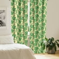thumbnail image 3 of Ambesonne Exotic 4-Panel Curtains, Tropical Monstera, 56"x84", Fern Green Mustard, 3 of 4
