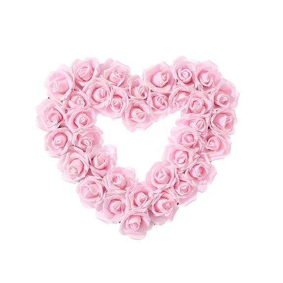 Artificial Rose Heart Shaped Floral Wreath Decorative Foam Roses for Wall Hanging Home Party Wedding Decor