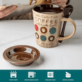thumbnail image 3 of Taza de cerámica de 350 ml, taza de tendencia con personalidad retro, taza simple, taza de café, taza de agua para el hogar, 3 of 5