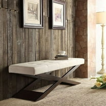 Weston Home Chelsea Tufted & Upholstered Bench, Beige