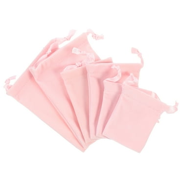 Drawstring Gift Bags Cloth Bags Drawstring Jewelry Bag Candy Gift Simple Velvet Pink 16X12CM 6 Pcs