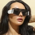 thumbnail image 3 of Ticikt Trendy Rimless Wrap Around Sunglasses for Women Men Fashion Futuristic Shield Flat Shades, 3 of 5