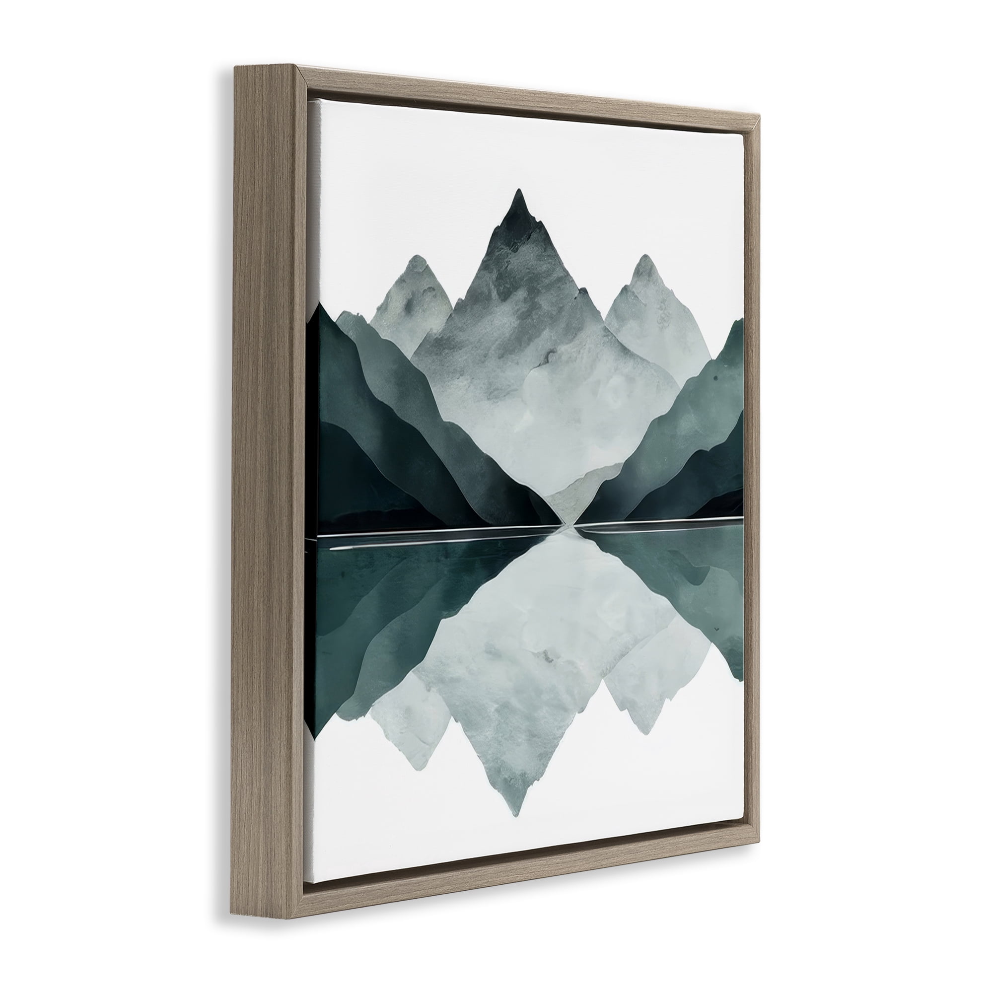 Stupell Industries Earth & Water Landscape Landscape & Nature Painting Brown Floater Framed Canvas Art Print Wall Art, 25 x 25