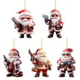 thumbnail image 1 of SGACAI Adornos para árbol de Navidad de Papá Noel, acrílico, ametralladora, decoración colgante I8, 1 of 7
