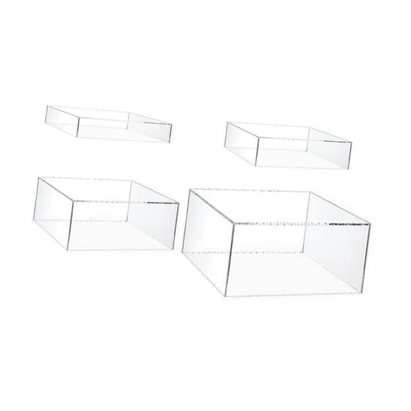 Tnarru 4Pcs Acrylic Cupcake Stand Cake Display Riser Server,Dessert Holder for Dessert,Anniversaries,Perfume Baby Showers Spice Jars