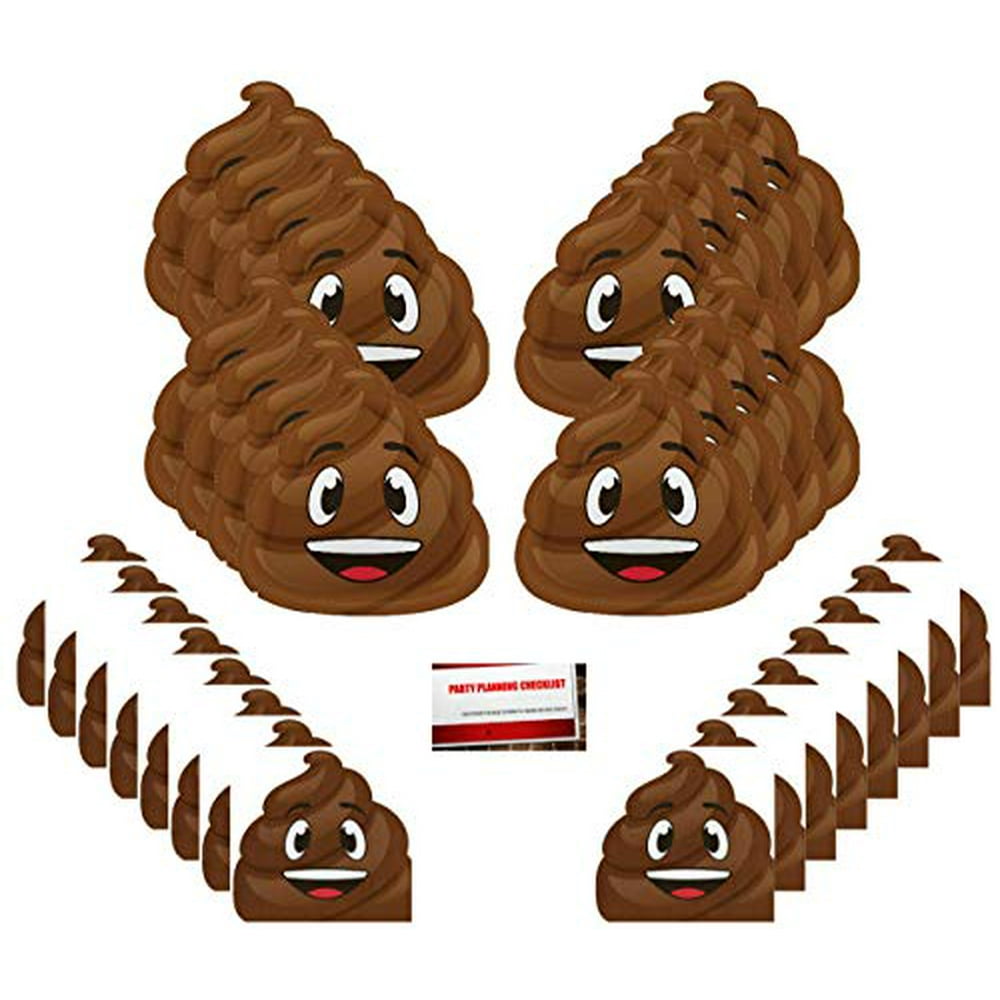 Poop Emoji Party Supplies Bundle Pack for 16 Guests (Plus Party