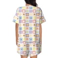 thumbnail image 3 of Naloa Cat And Rabbit Women's Short-Sleeved Pajama Set, Loungewear, Summer pajamas, Breathable Cozy - 4X-Large, 3 of 9