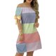 thumbnail image 1 of Txlixc Vestido casual femenino, falda de manga corta a rayas de verano Txlixc moda, 1 of 3