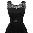 thumbnail image 3 of BONIXOOM Black Dresses for Women Multi-theme Holiday Round Neckline Tab Sleeveless Lace Dress Solid Black Dresses, 3 of 4