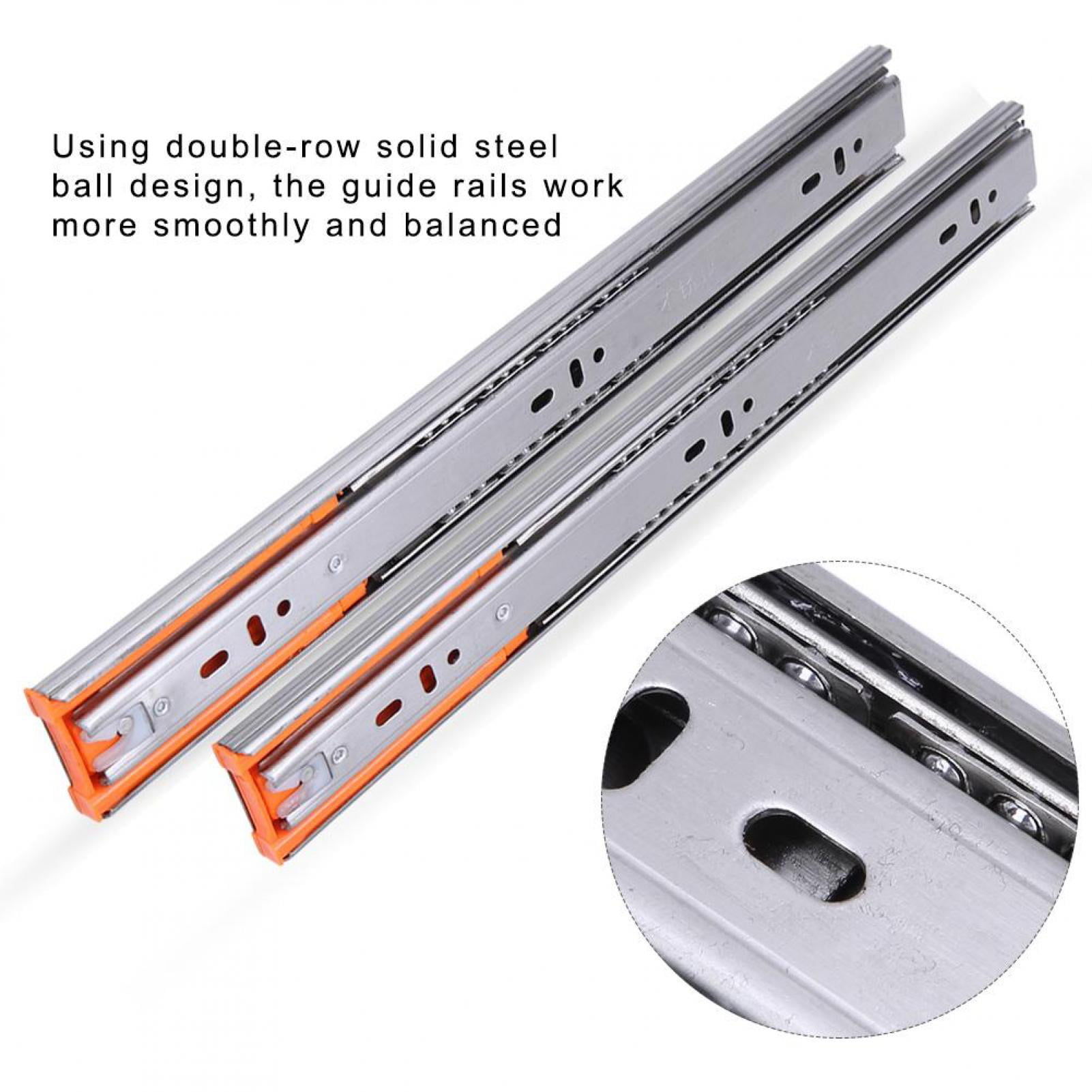 Drawer Slide Mini Short 2 Sections Thickened Side Mount Durable Niture Guide Rail Full Extension Metal Steel,Silver,6In