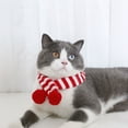 thumbnail image 2 of Foulard Rayée en Laine Tricotée pour Chien Chat Ajustable Fête, 2 of 4