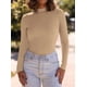 thumbnail image 4 of Remera PRETTYGARDEN de Cuello Alto, Manga Larga, Canalé, Color Caqui, Talle M, 4 of 8