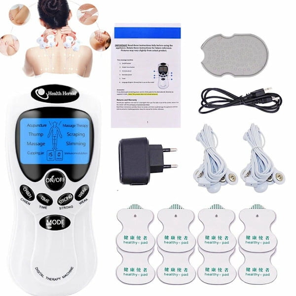 Högkvalitativ TENS-enhet, EMS, 8-i-1 stimulering, smärtlindring, elektroterapimassage DHL