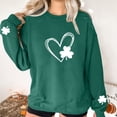 thumbnail image 6 of Annhoo St Patrick's Day Sweatshirts for Women Oversize Shamrock Graphic Crewneck Long Sleeve T-Shirts Loose Soft Tops, 6 of 8