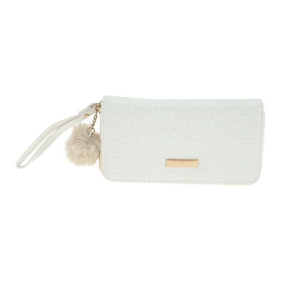 Unique Bargains 1 Pc Coin Purse Wallet Portable Double Zipspers Coin Purse Pouch White