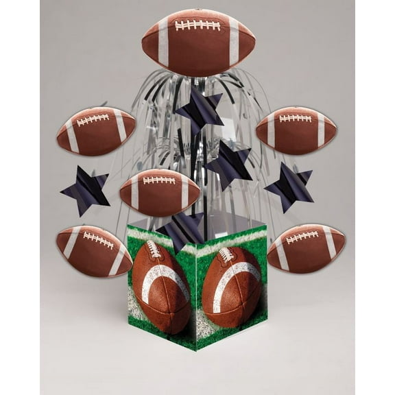 Tailgate Rush Deluxe w Printed Base 12.5" Table Centerpiece Brown Green Silver