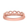 thumbnail image 3 of Rose Tone, Simulated Cubic Zirconia Size-8 Half Eternity Infinity Twisted Shank Wedding Ring Band 925 Sterling Silver, 3 of 7