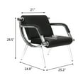 thumbnail image 4 of Kinsuite 1-seat Waiting Room Chairs - Office Reception Chairs Guest & Reception Chairs for Salon Barber Bench Airport Bank Hall Visitor Guest Black PU Leather, 4 of 10