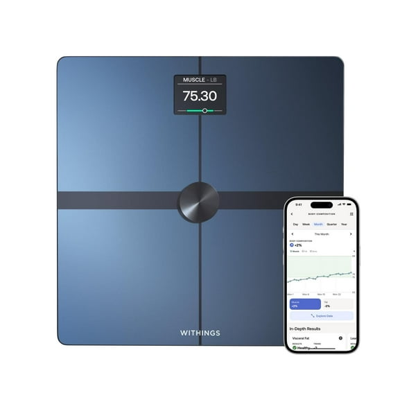 WITHINGS Body Smart - Báscula precisa para peso corporal y porcentaje de grasa, composición corporal