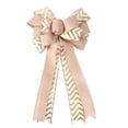 thumbnail image 3 of 2Pcs Big Bow with Natural Burlap with Ribbons Bow Use for Christmas Gift Wrapping, Party Decoration, 3 of 5