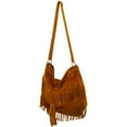 thumbnail image 4 of BRIGHTFUFU Bolso de hombro retro con borlas y flecos, tipo cubo, cruzado, para mujer (marrón), 4 of 8