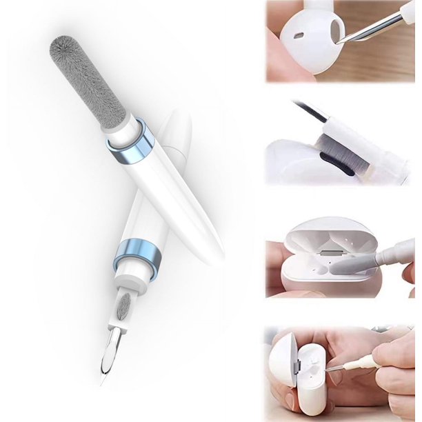 Kit de limpieza para Airpods, bolígrafo multifunción para limpieza, kit 3 en 1 para Airpods, accesorios Airpods Pro para limpieza de auriculares Bluetooth, con cepillo de limpieza separado, color blan
