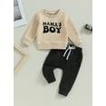 thumbnail image 2 of Fortune Toddler Baby Boy Winter Outfits 2Pcs Infant Letters Sweatshirt Tops Elastic Waist Sweatpants 0-3 Years, 2 of 9
